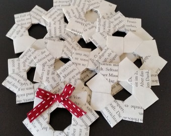 gefaltetes Buch, Sterne, Weihnachtsbaumschmuck, Landhaus, Shabby, Weihnachten