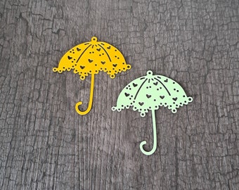 Regenschirm- Farbwahl möglich -Stanzteile-Tonkarton-Kartenschmuck-Kartenaufleger-Scrapbooking-Sonnenschirm-