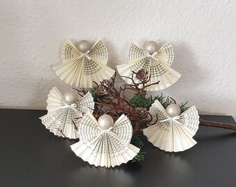 Engel, Weihnachten, gefaltetes Buch, Weihnachtsbaum, Geschenkanhänger Engel, besondere Dekoration, Dekoration Weihnachten