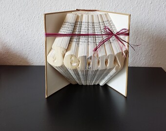 Dein Name - gefaltetes Buch, Geburtstag, Geschenk, Muttertag