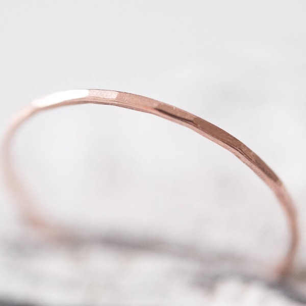 Rose Gold Dainty Ring / 14K Rose Gold Filled Thin Stacking Ring / Simple Band / Gift For Her