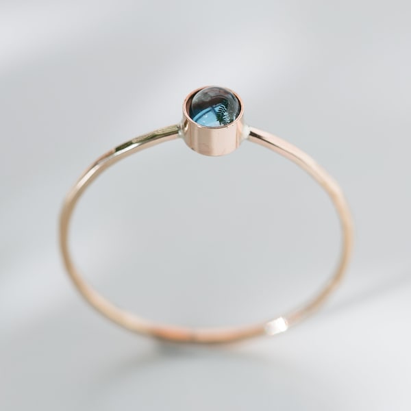 London Blautopas Ring / November Birthstone Ring / 14K Gold Filled / Eco Silber / Geburtstagsgeschenk