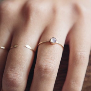 Dainty Chalcedony Ring | 14K Gold Filled | Stacking Ring | Cabochon | Minimalist Jewelry | Gift For Her