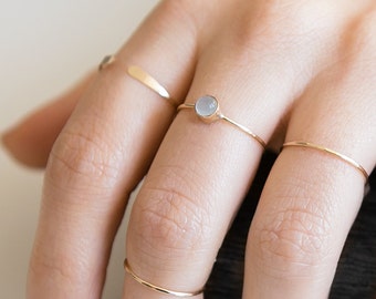 Aquamarine Ring | 14K Gold Filled | Stacking Ring | March Birthstone | Minimalist Ring | Dainty Ring | Boho | Gift For Her