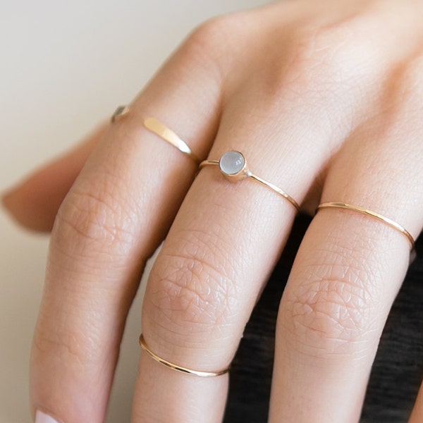 Aquamarine Ring | 14K Gold Filled | March Birthstone | Minimalist Ring | Gift For Her