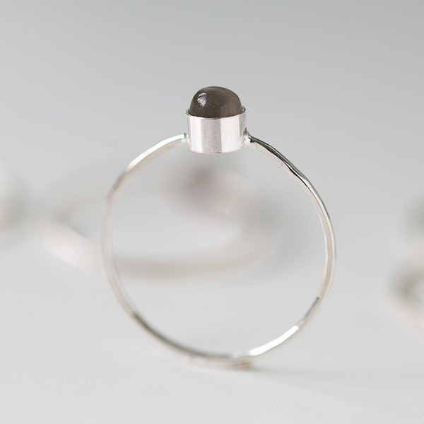 Grey Moonstone Ring | Recycled Sterling Silver | June Birthstone Ring | Stacking Ring | Minimalist Ring | Gift For Her