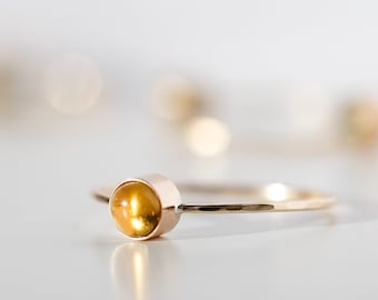 Citrine Ring/ November Birthstone Ring/ Stacking Ring/ Gemstone Ring/ Minimalist Ring/ Gift For Her