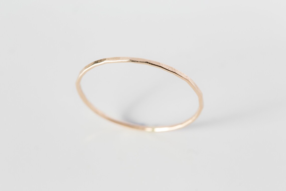 Dainty Ring 14K Gold Filled Plain Gold Ring Thin Ring Etsy UK