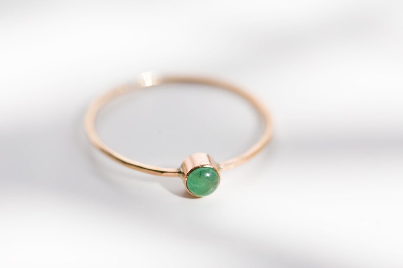 Natural Emerald Ring / 14K Gold Filled or Sterling Silver / May Birthstone Ring / Gift For Her image 4