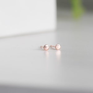 Rose Gold Tiny Dot Earrings Rose Gold Ear Studs Tiny Stud Earrings Dainty Earrings Gold Earrings Minimalist Earrings Rose Gold image 9