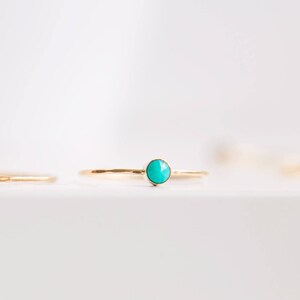 Dainty Turquoise Ring 14K Gold Filled Stacking Ring Gemstone Ring Birthstone Ring Turquoise Jewelry Minimalist Ring Boho Ring image 8