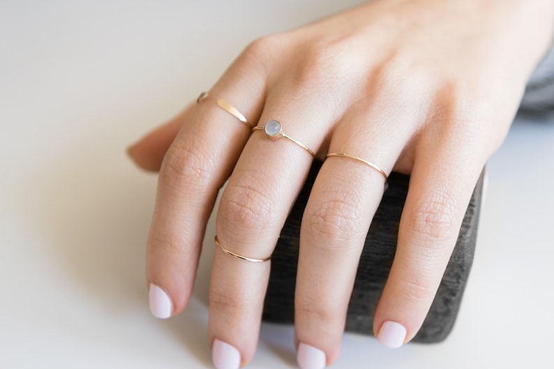 Aquamarine Ring | 14K Gold Filled | Stacking Ring | March Birthstone | Minimalist Ring | Dainty Ring | Boho | Gift For Her 