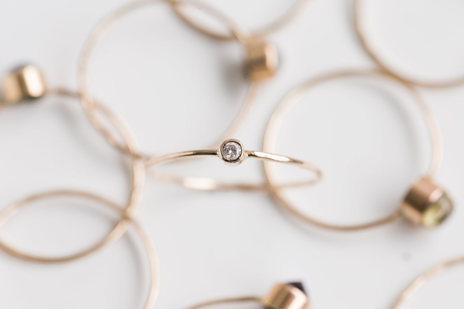 Dainty Diamond Ring/ Engagement Ring/ Diamond Stacking Ring/ April ...