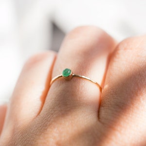 Natural Emerald Ring / 14K Gold Filled or Sterling Silver / May Birthstone Ring / Gift For Her image 5