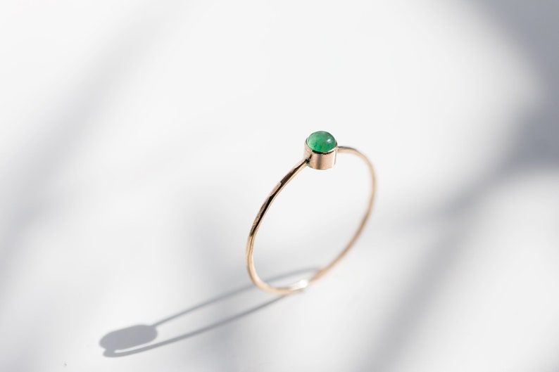 Natural Emerald Ring / 14K Gold Filled or Sterling Silver / May Birthstone Ring / Gift For Her image 2