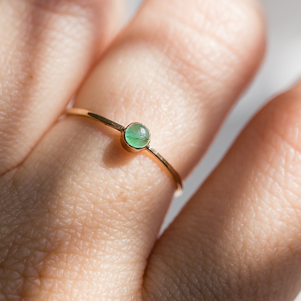 Natuurlijke Emerald Ring/14K Gold Filled of Sterling Zilver/mei Birthstone Ring/cadeau voor haar