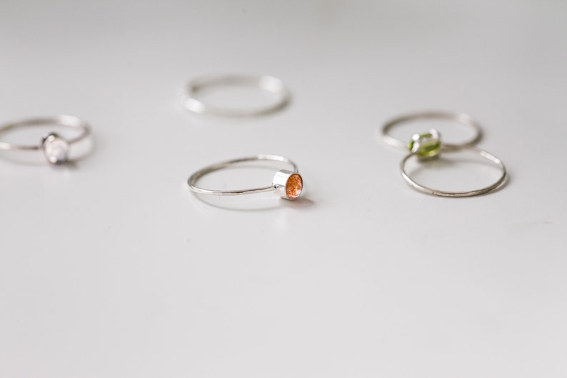 Silver Sunstone Ring Silver Ring Stacking Ring Dainty Ring Boho Minimalist Ring Minimalist Jewelry Gift For Her image 5