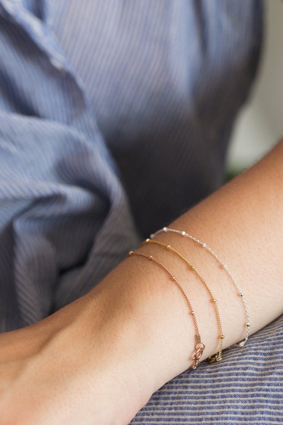 Sterling Silver Delicate Boxes Bracelet - Affordable Silver - Martha Jackson