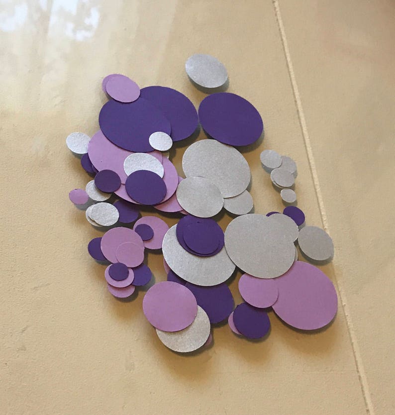 Purple Silver Party Confetti Birthday Party Bridal Etsy