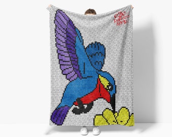 C2C Hummingbird / C2C Bird Crochet Pattern / C2C Bird Afghan / Bird Graphgan / C2C Bird Blanket