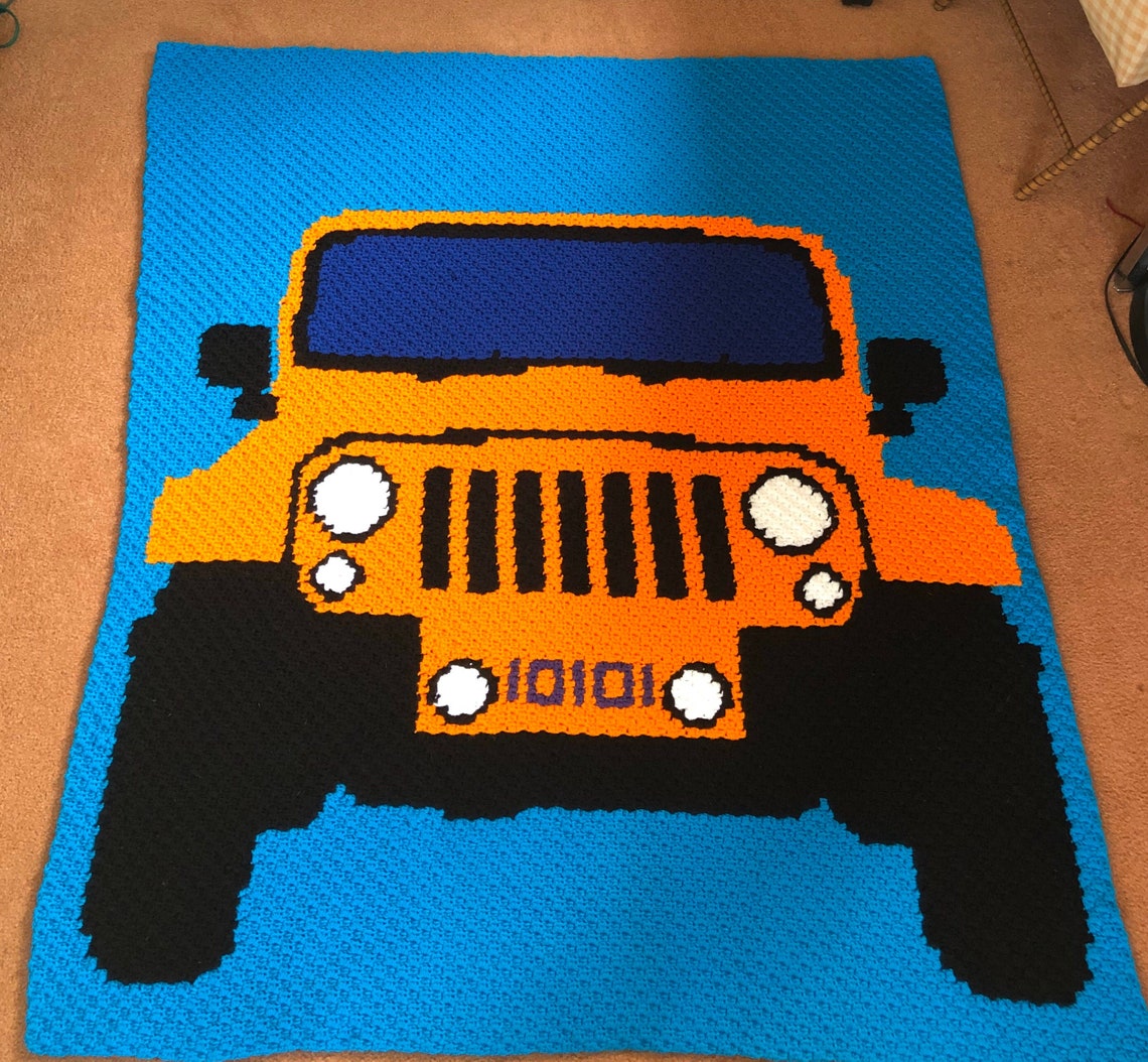 C2C Jeep Crochet Pattern / C2C Car Graphgan / Corner to Corner Etsy