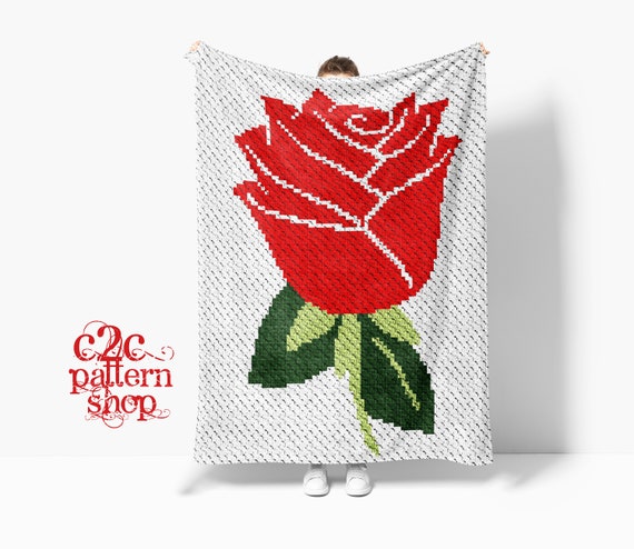 C2C Rose Crochet Pattern Corner to Corner C2C Graphgan C2C Graphs C2C Patterns C2C Crochet Blanket C2C Flowers C2C Afghan