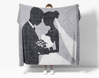 Wedding Graph / Wedding Graphgan / Bride Graphgan / Digital Download / C2C Crochet Blanket / Written Count / Wedding Couple Afghan