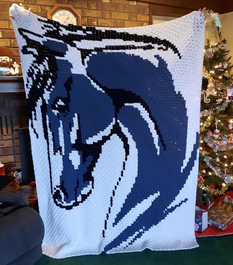 C2C Horse crochet pattern / C2C Graphgan Patterns / C2C Afghan Graph with Written Instructions image 2