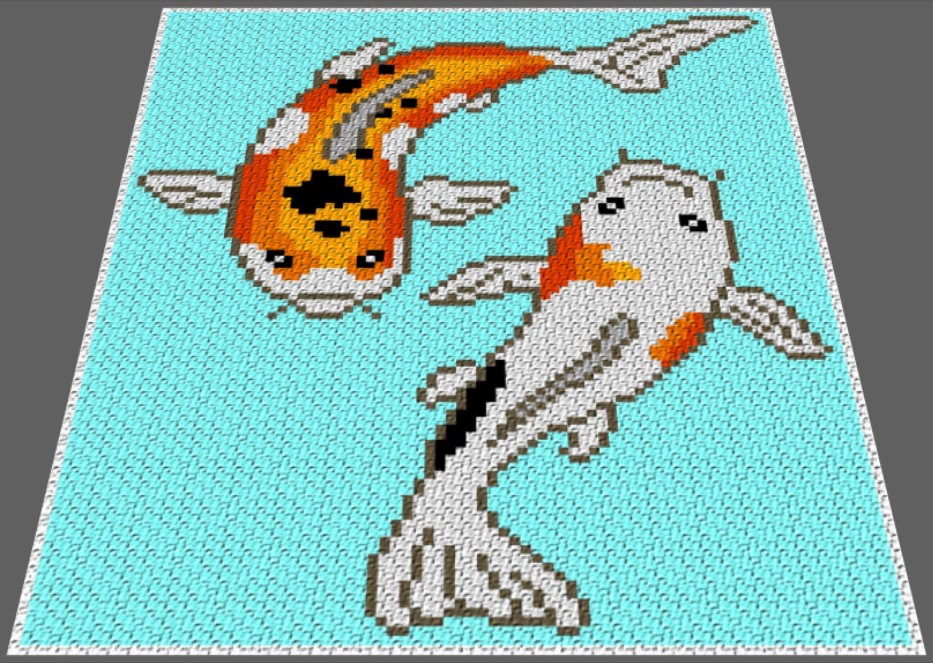 Koi Fish 2C Graph with Written Instructions 80x100 Etsy