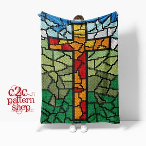 C2C Cross Crochet Pattern / C2C Religion / Corner to Corner / C2C Christian / C2C Crochet Blanket / C2C Graphgan Pattern / C2C Patterns