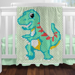 C2C Dinosaur Baby Crochet Pattern / C2C Crochet Blanket / C2C Graphgan Pattern / Corner to Corner / C2C Crochet Wall Hanging / C2C Graphs