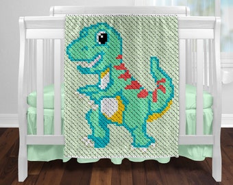 C2C Dinosaur Baby Crochet Pattern / C2C Crochet Blanket / C2C Graphgan Pattern / Corner to Corner / C2C Crochet Wall Hanging / C2C Graphs