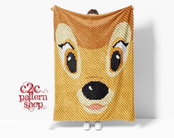 Mini C2C Baby Deer Crochet Pattern / Corner to Corner / C2C Graphgan / C2C Crochet Blanket / C2C Graphs / C2C Afghan