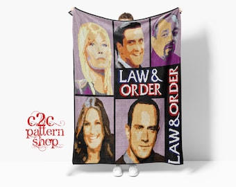 C2C Law & Order Crochet Pattern / Single Crochet Graphgan / C2C Graph / C2C Crochet Pattern / Written Count / C2C Crochet Blanket / Afghan