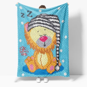 C2C Lion Crochet Pattern / Lion Afghan / Kids Lion Blanket