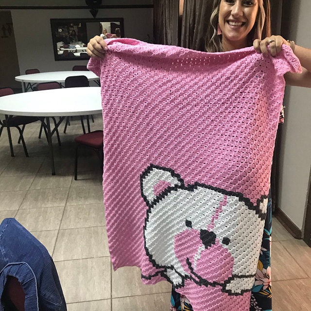 C2C Teddy Bear Baby Blanket Crochet Pattern / Corner to Corner Etsy UK