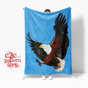 MINI C2C Fish Eagle Crochet Pattern / Corner to Corner / C2C Graphgan / C2C Crochet Blanket / C2C Afghan / C2C Graph / C2C Pattern / Afghan