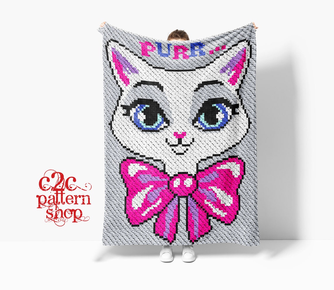 C2C Cat Crochet Pattern / C2C Crochet Blanket / C2C Graphgan / | Etsy ...