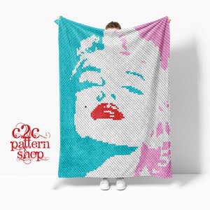 C2C Marilyn Monroe Crochet Pattern / Corner to Corner / Celebrity C2C Graph / C2C Graphgan Patterns / Instructions écrites / C2C Graphs