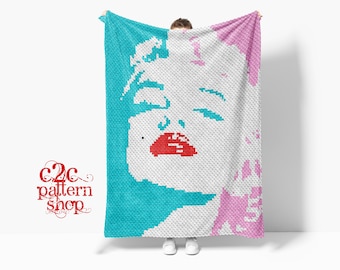 C2C Marilyn Monroe Crochet Pattern / Corner to Corner / Celebrity C2C Graph / C2C Graphgan Patterns / Written Instructions / C2C Graphs