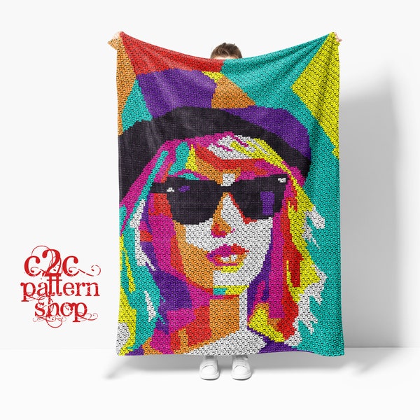 Mini C2C Taylor Swift Crochet Pattern / C2C Celebrity / Mini C2C Afghan / C2C Graphgan / Corner to Corner / Crochet C2C Pattern / C2C Graphs