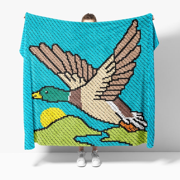 C2C Mallard Duck Crochet Pattern / Corner to Corner / C2C Graphgan Patterns / C2C Crochet Blanket / C2C Graphs / C2C Written Pattern