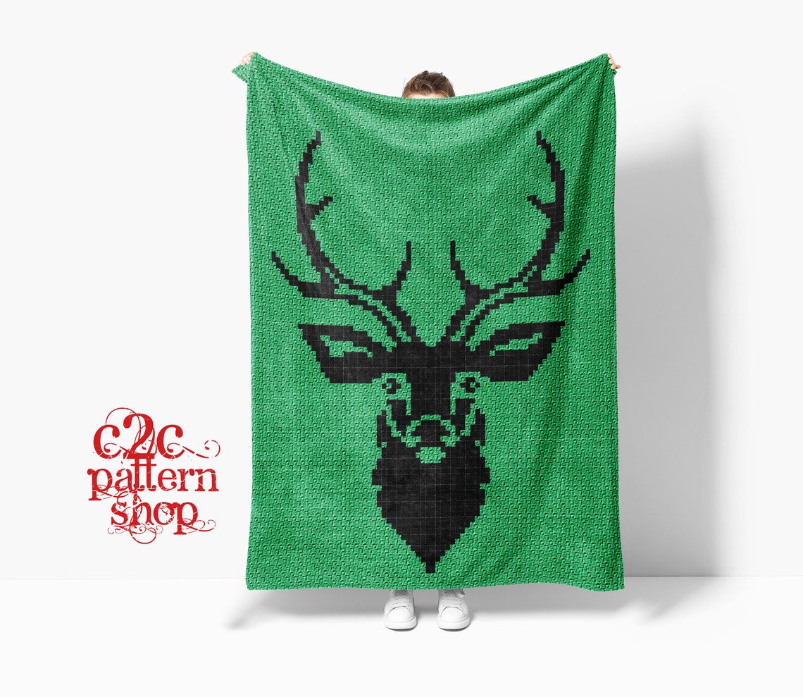 C2C Deer Head Crochet Pattern / C2C Graphs / Corner to Corner Etsy