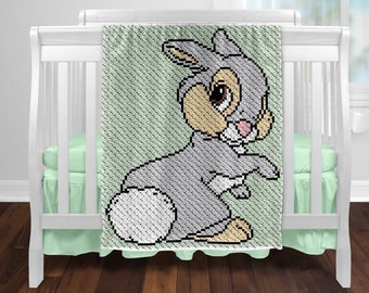 Thumper Rabbit Bunny Mini C2C Crochet Pattern