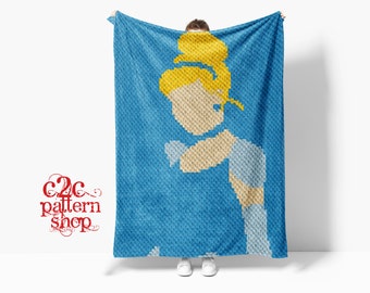 Princess C2C Crochet Pattern with Written Instructions / (can be used in mini c2c, sc, hdc, dc, tss, bobble or cross stitch)