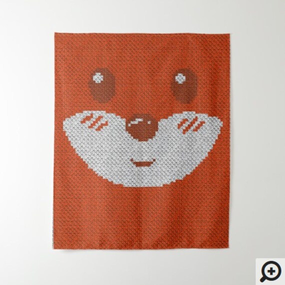 Fox C2c Crochet Corner To Embroidery Animal Toddler Baby Blanket Graph Pattern With Written Instructions