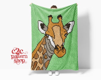 C2C Giraffe Crochet Pattern with Written Instructions / Giraffe Afghan