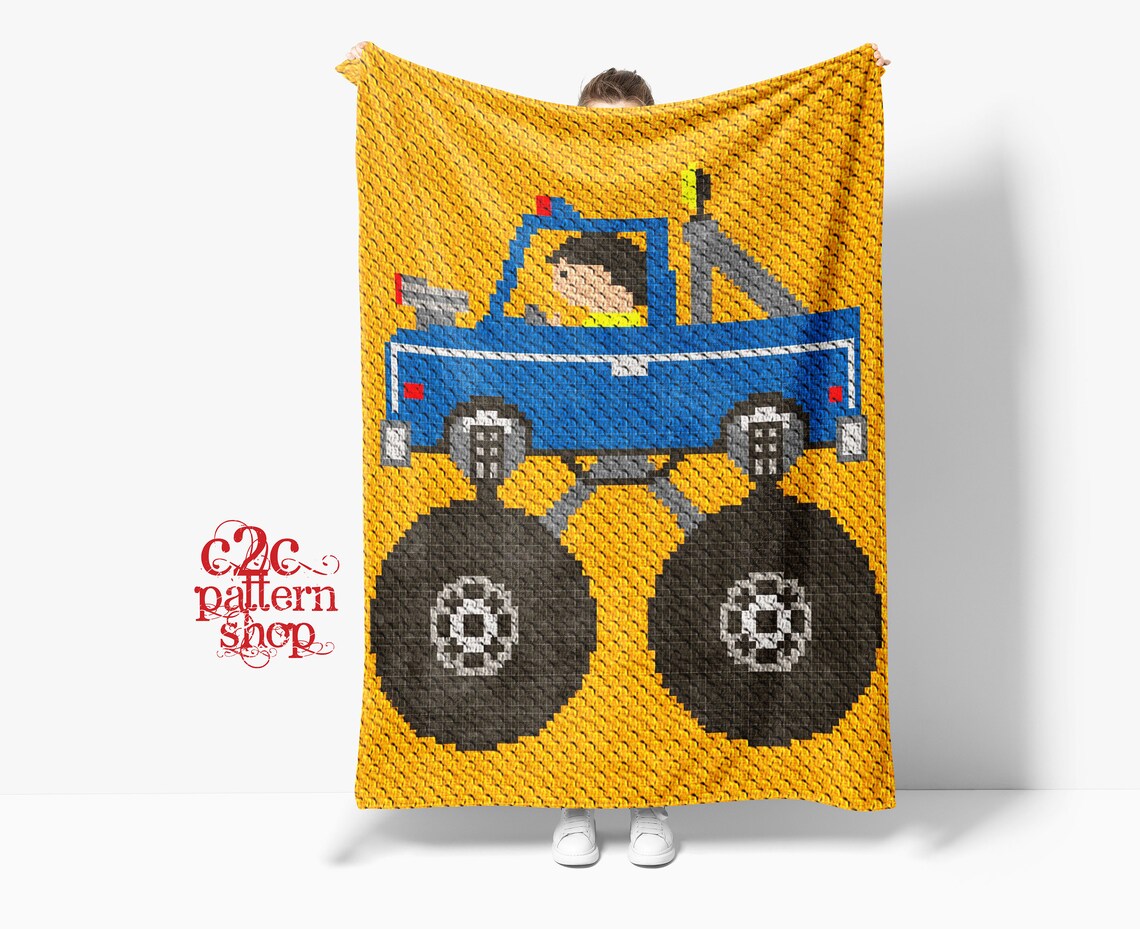 C2C Monster Truck Crochet Pattern / C2C Vehicle / C2C Boy Etsy