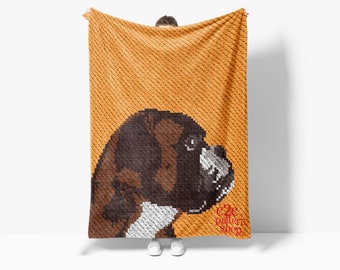 C2C Boxer Dog Crochet Pattern / C2C Dog / Corner 2 Corner / Dog Graphgan / C2C Graphs / Boxer Crochet Blanket / Boxer Afghan Pattern