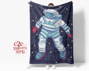 MINI C2C Astronaut Crochet Pattern / C2C Space / C2C Graphgan Pattern / C2C Afghan / C2C Crochet Blanket / Crochet C2C Pattern / C2C Graphs